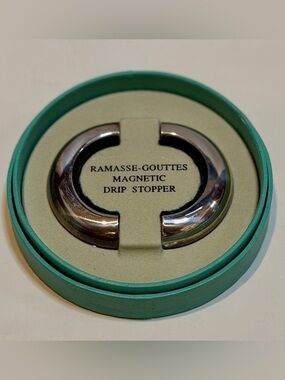 Ercuis Paris Magnetic Wine Drip Stopper Ring Silver Plate w Box